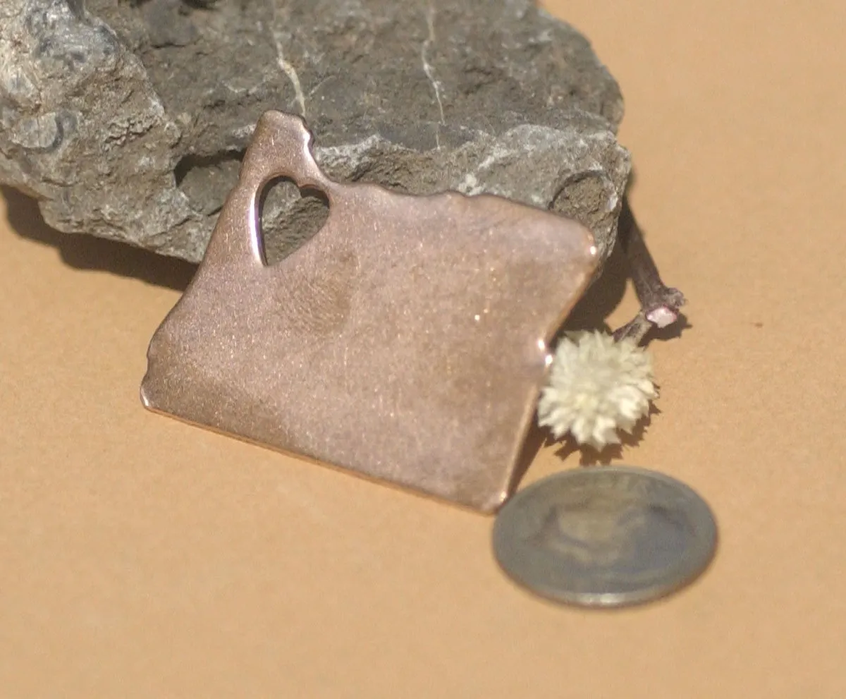 Oregon State Cutout Tiny Long Heart Blanks for Enameling Metalworking Stamping Texturing Blank Vaiety of Metals