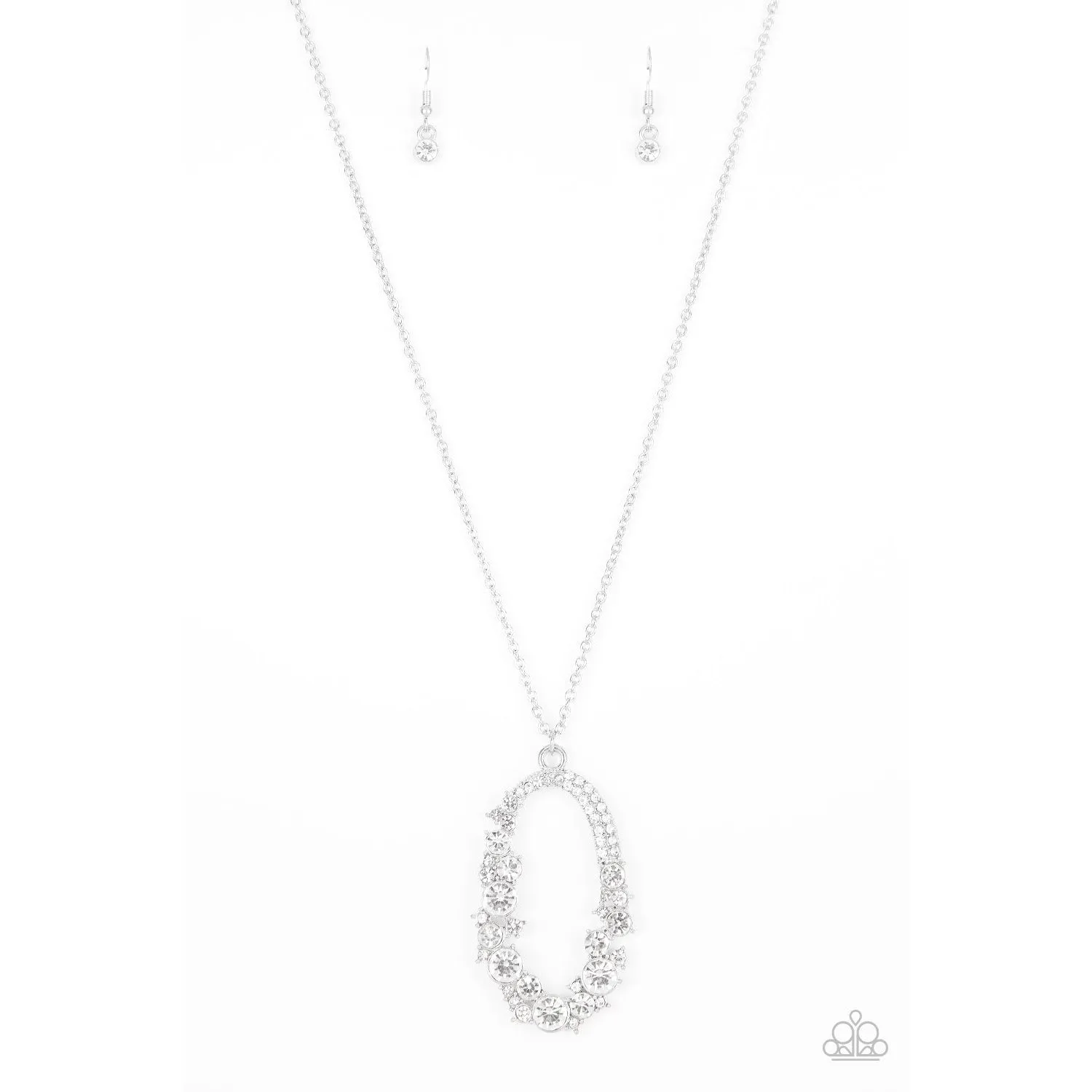 Paparazzi "Spotlight Social - White" Necklace & Earrings Set