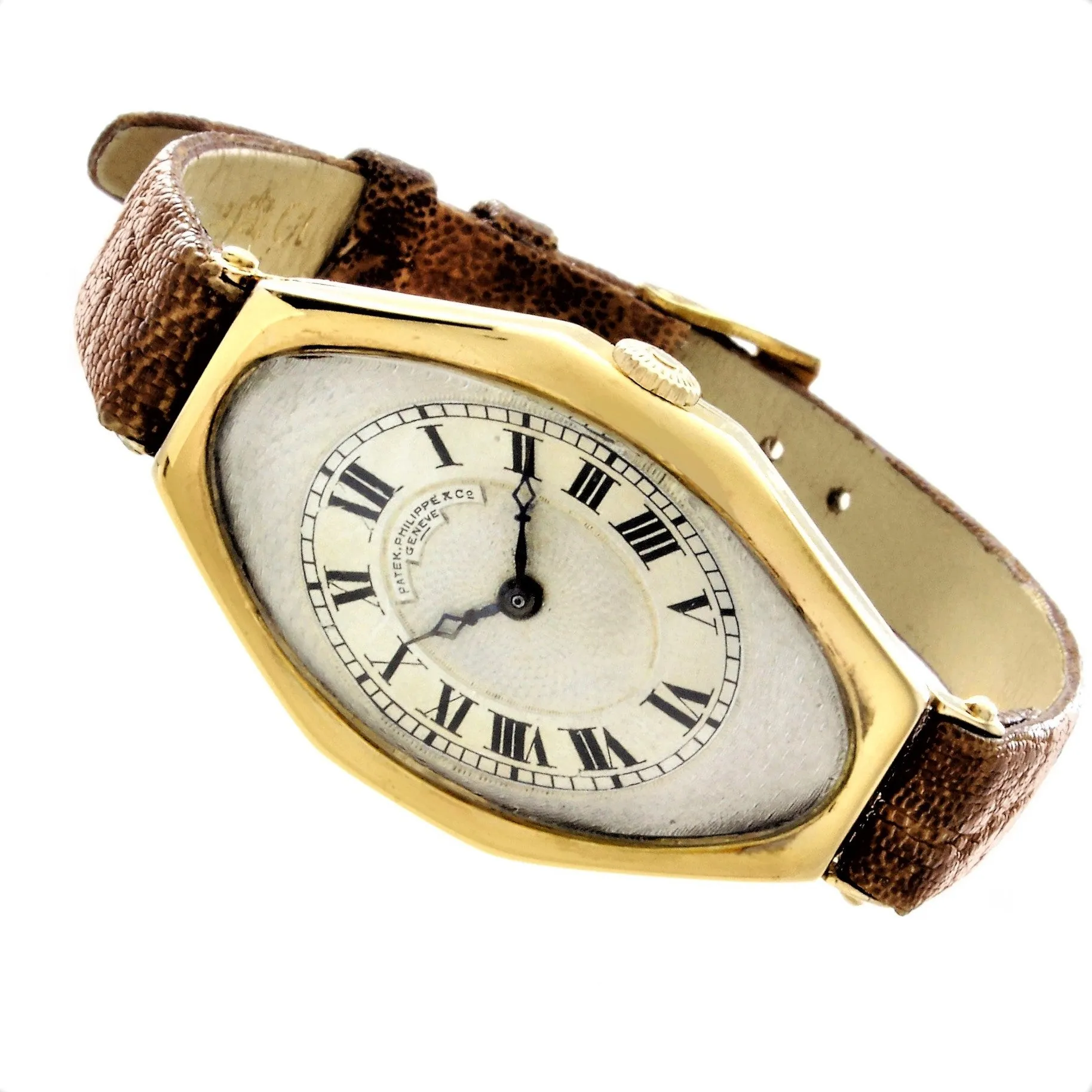 Patek Philippe No. 9 Antique-Vintage Tonneau Shaped Watch; Circa 1917