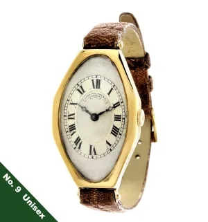 Patek Philippe No. 9 Antique-Vintage Tonneau Shaped Watch; Circa 1917