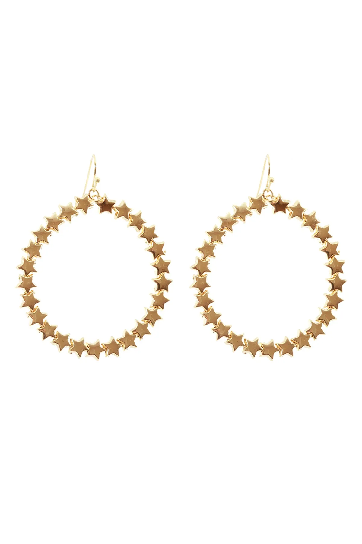PE3034 - METAL CCB STAR FISH HOOK EARRINGS