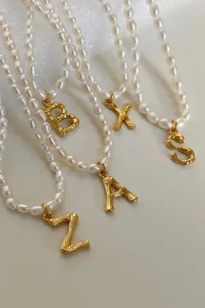 Pearl & Initial Necklace