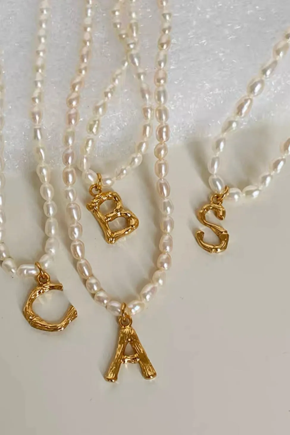 Pearl & Initial Necklace