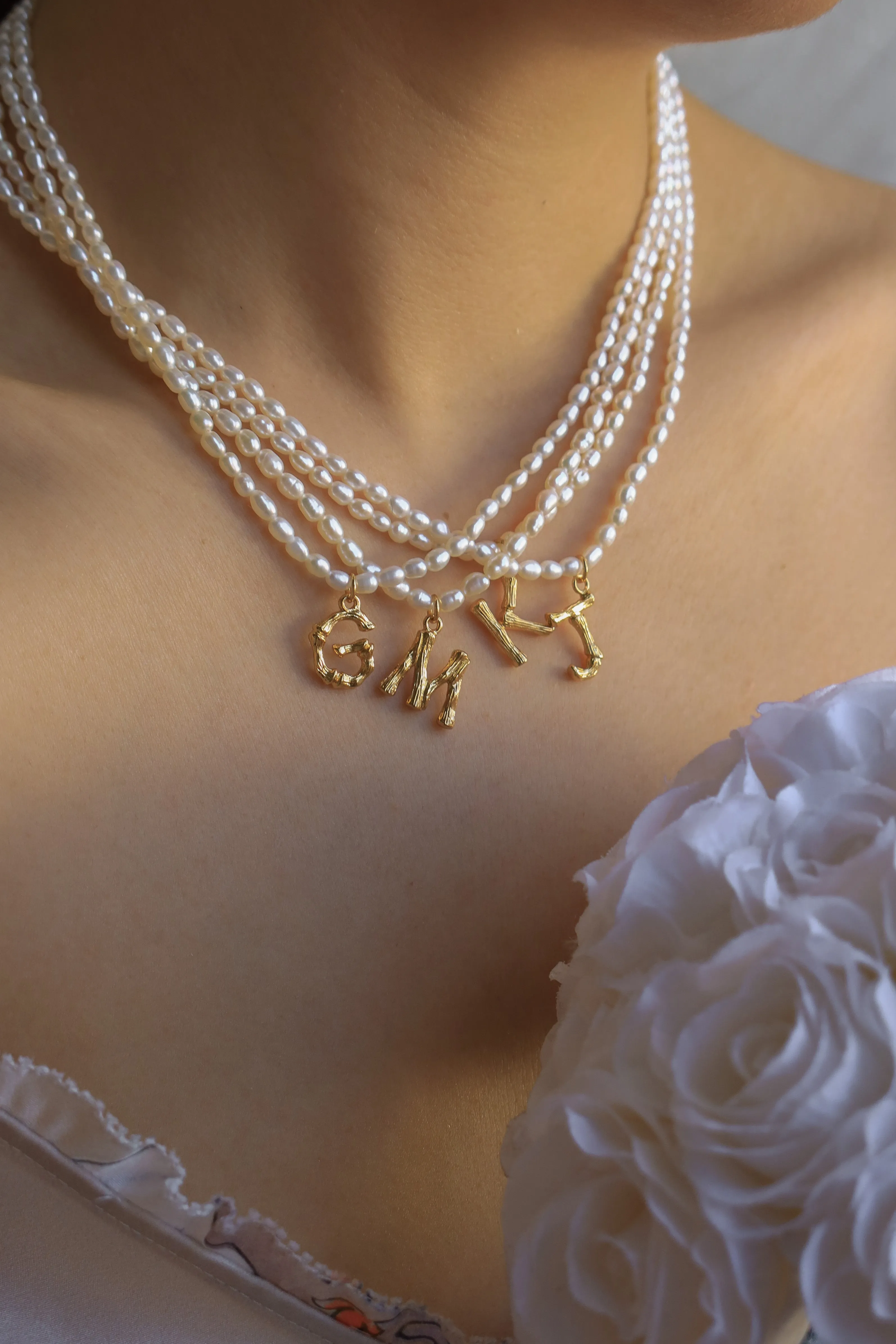Pearl & Initial Necklace