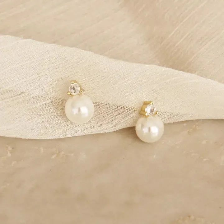 Pearl cz studs