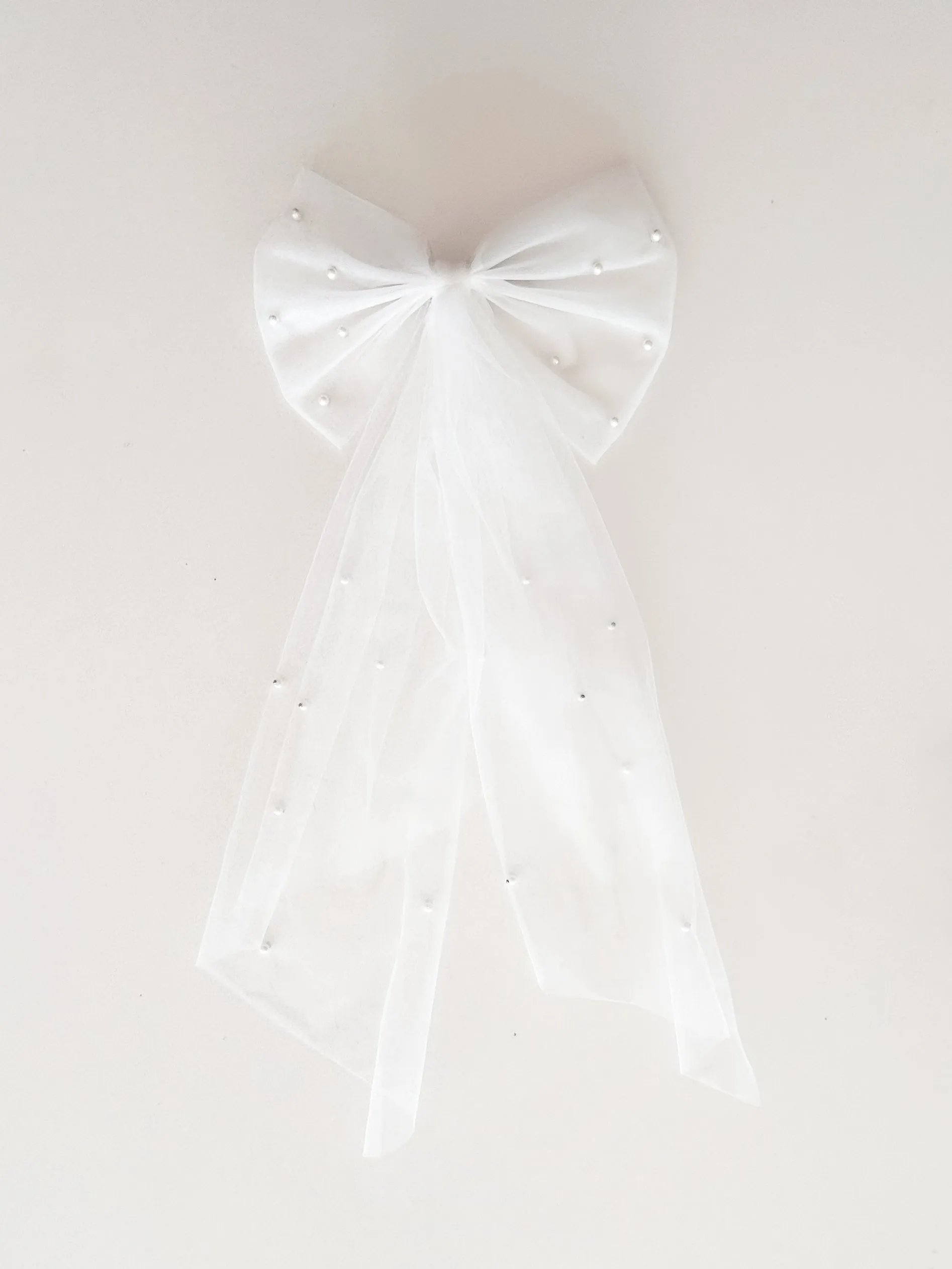 Pearl Tulle Hair Bow