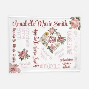 Personalized Blanket - Vintage Floral