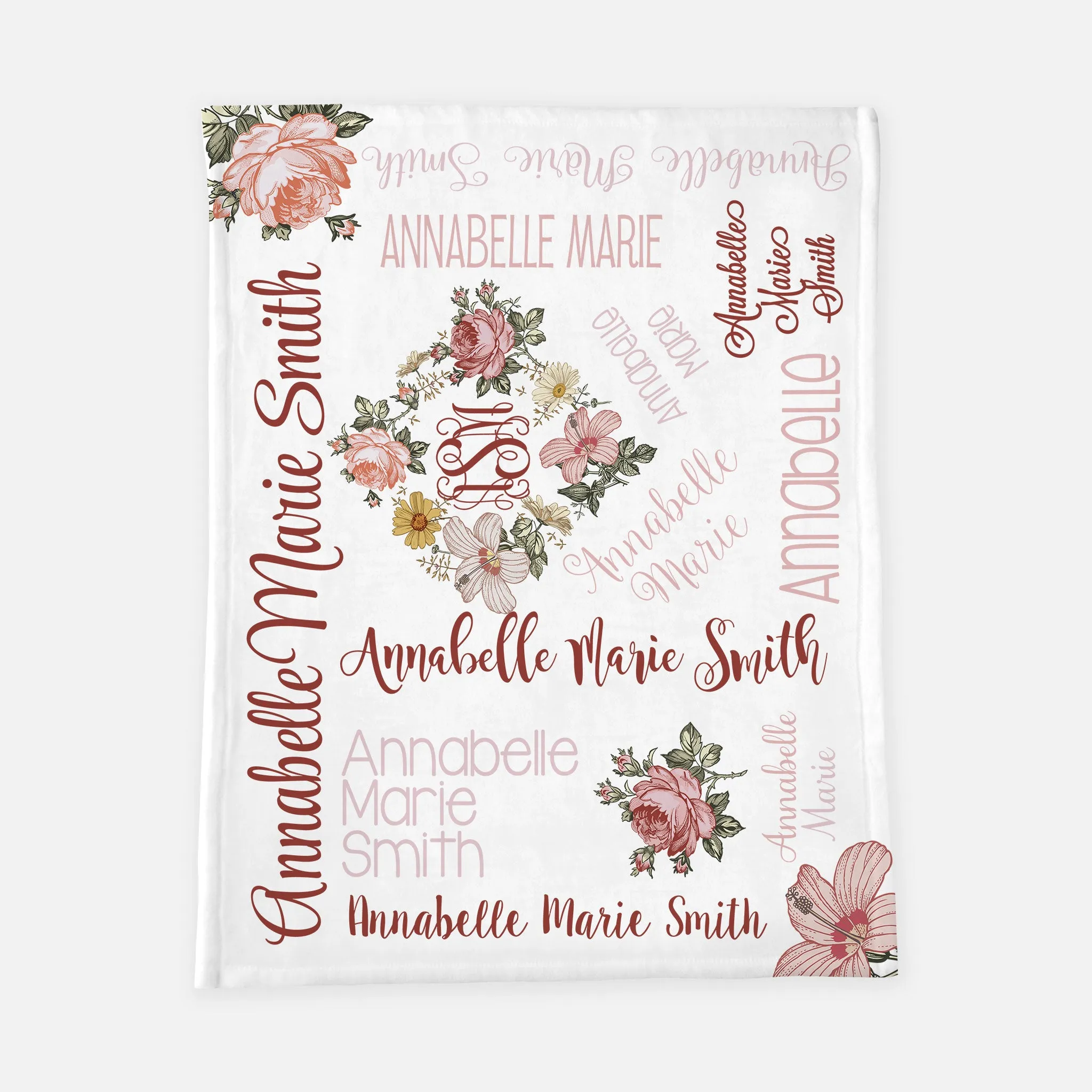 Personalized Blanket - Vintage Floral