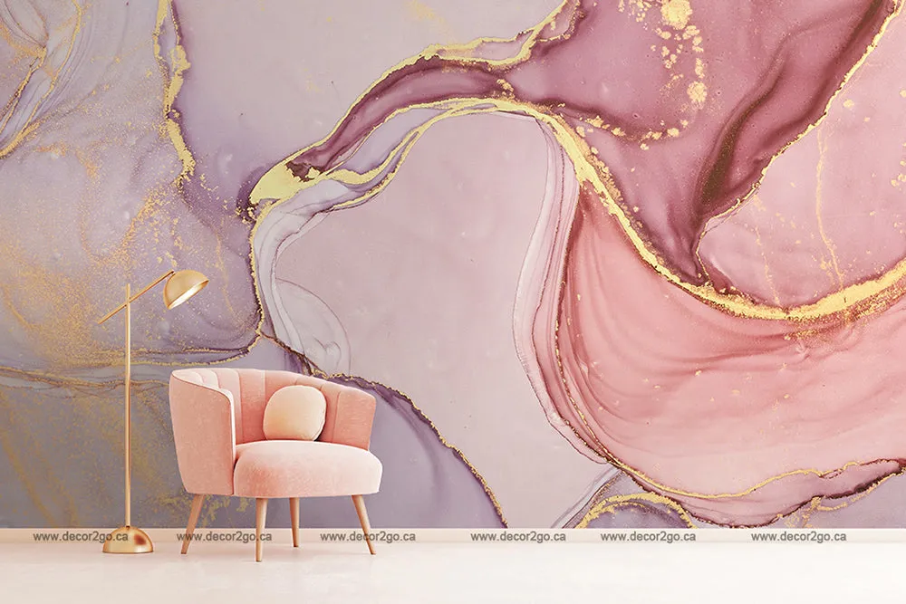 Pink and Gold Marble Wallpaper Mural