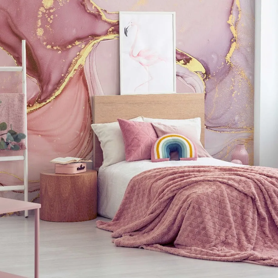 Pink and Gold Marble Wallpaper Mural