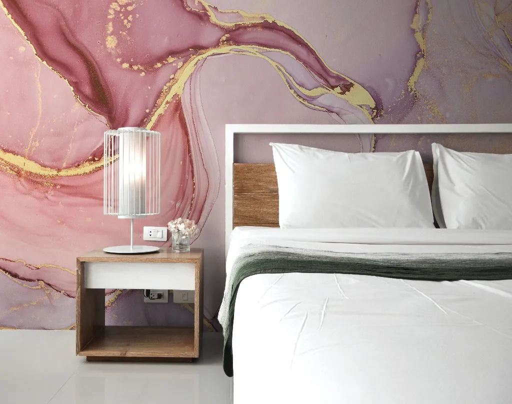 Pink and Gold Marble Wallpaper Mural