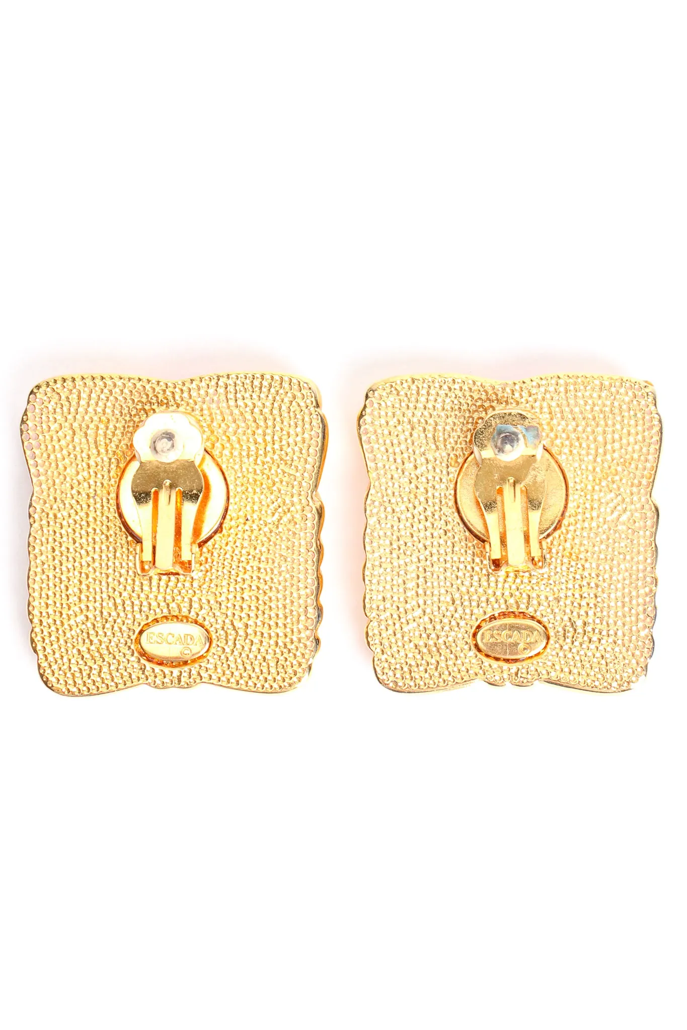 Pink Enamel Baroque Frame Earrings