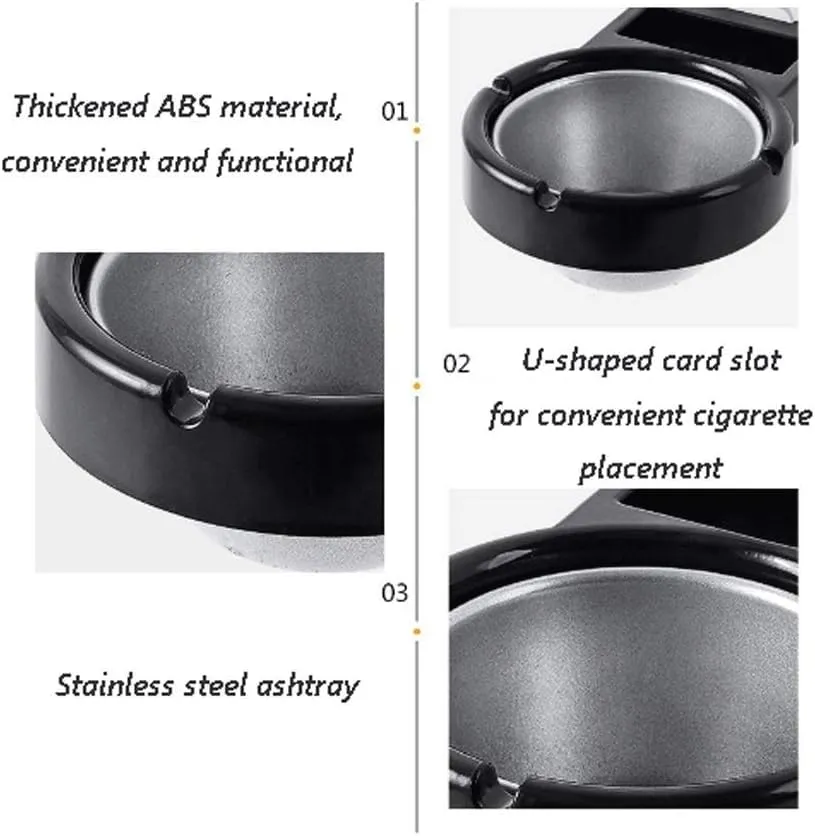 Potency 1Pcs Wall Mounted Ashtray with Cigarette Holder Bathroom Hanging Ash Box Smoking Accessories for Home Office Bar Toilet Kitchen (Black)