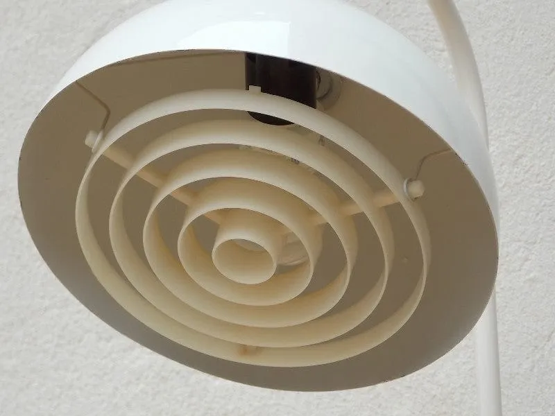 Rare White Flowerpot Desk Lamp, Mid-Century Panton Inspired