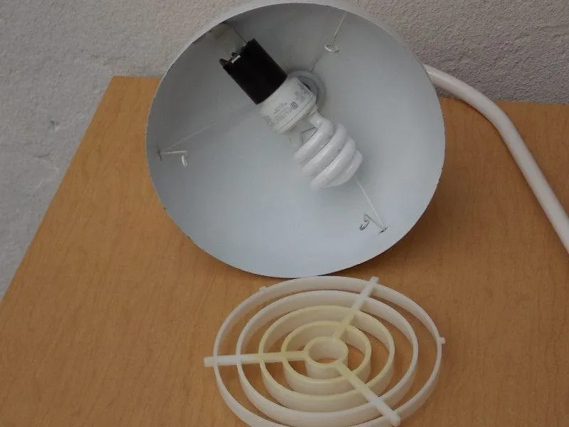 Rare White Flowerpot Desk Lamp, Mid-Century Panton Inspired