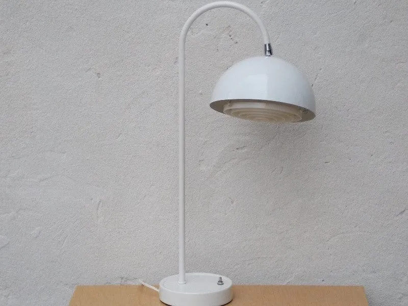 Rare White Flowerpot Desk Lamp, Mid-Century Panton Inspired