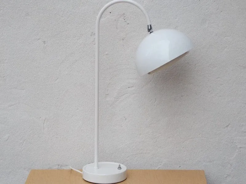 Rare White Flowerpot Desk Lamp, Mid-Century Panton Inspired