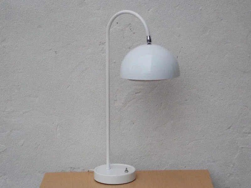 Rare White Flowerpot Desk Lamp, Mid-Century Panton Inspired