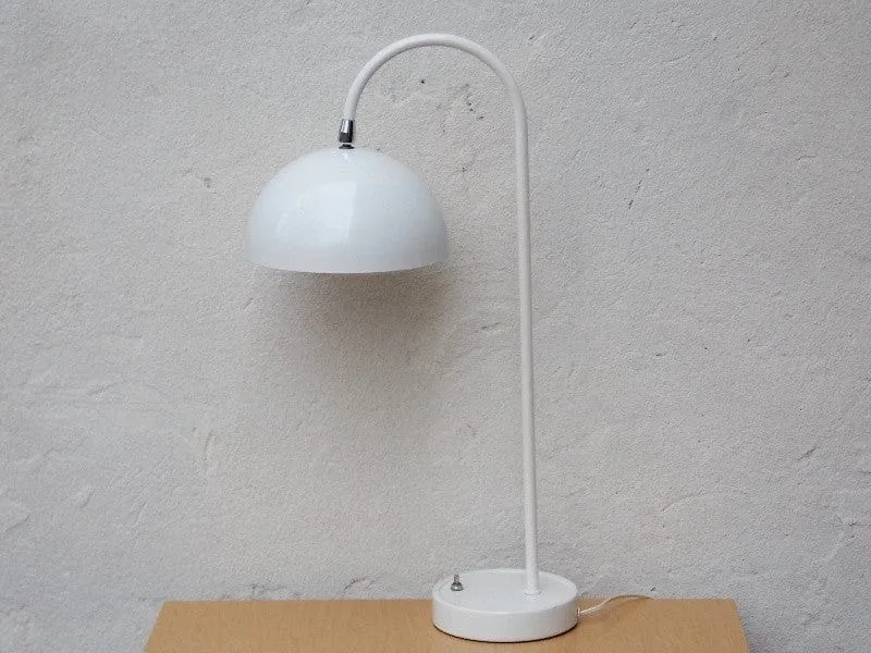 Rare White Flowerpot Desk Lamp, Mid-Century Panton Inspired