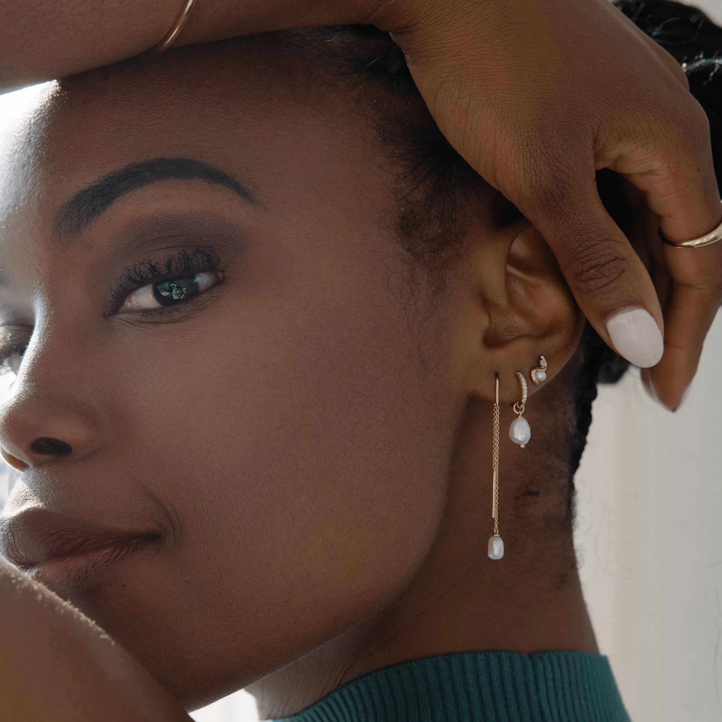 Ready to Ship - Pearl Threader Earrings