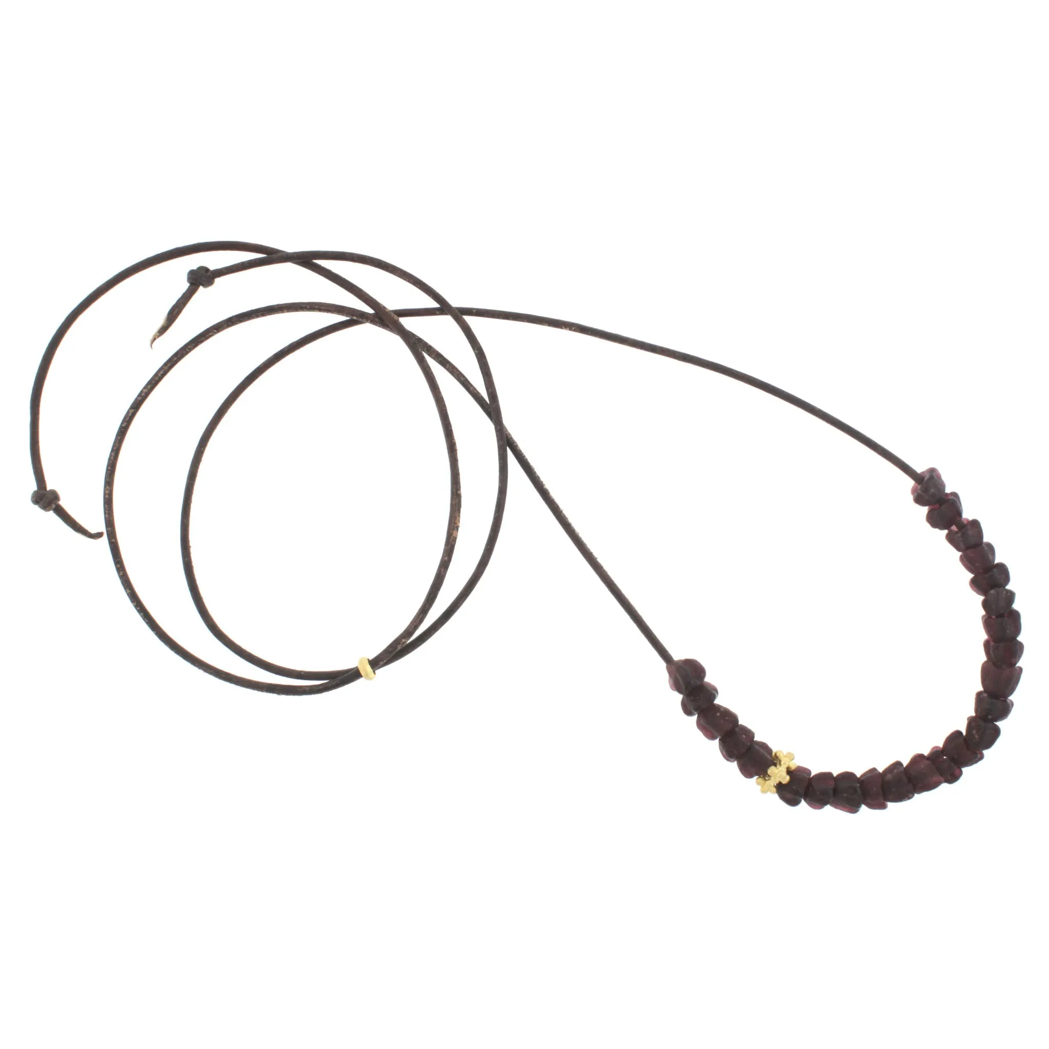 Recycled Glass Tulip Bead Necklace - Purple