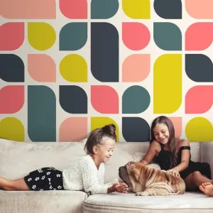 Retro Abstract Geometry Wallpaper Mural