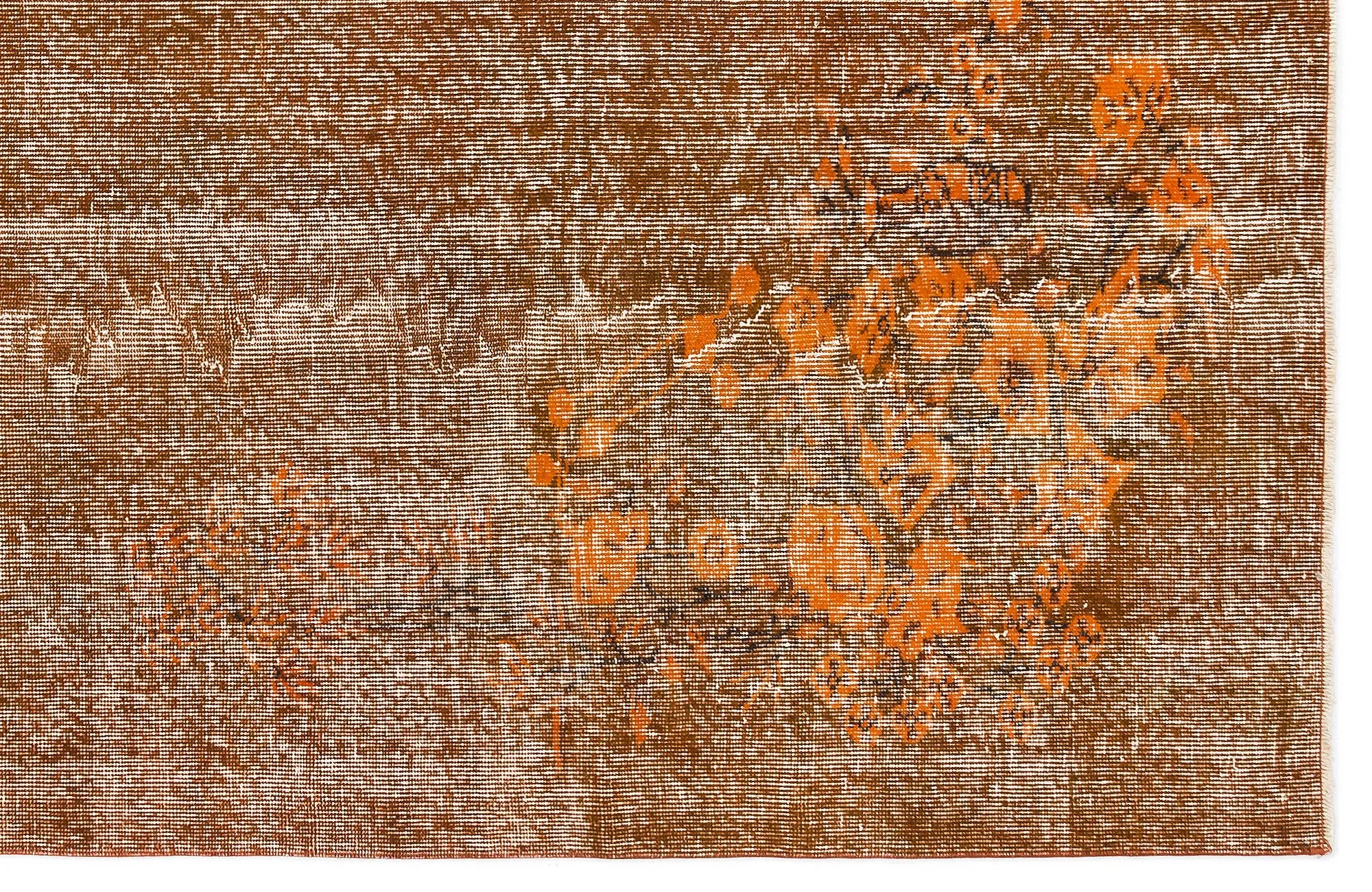 Retro Design Floral Over Dyed Vintage Rug 6'2'' x 9'4'' ft 187 x 284 cm