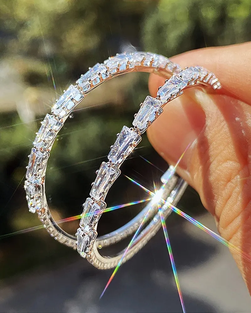 Rhinestone Hoop Earrings