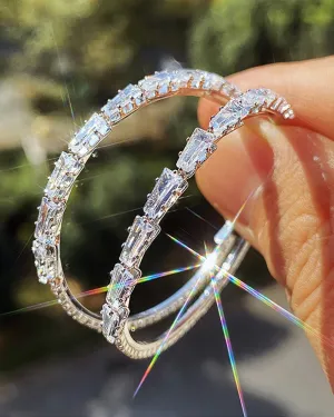 Rhinestone Hoop Earrings