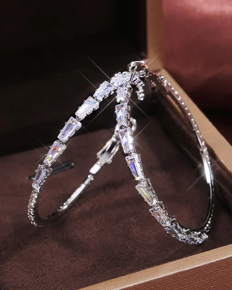 Rhinestone Hoop Earrings