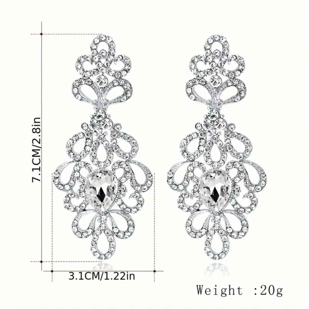 Rhinestone Silver Earrings