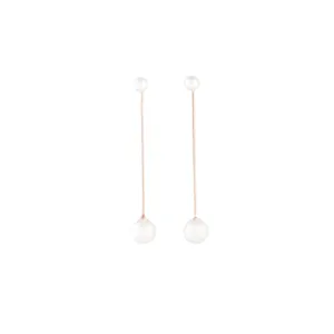 Rose Gold Snake Pearl Drop Earrings