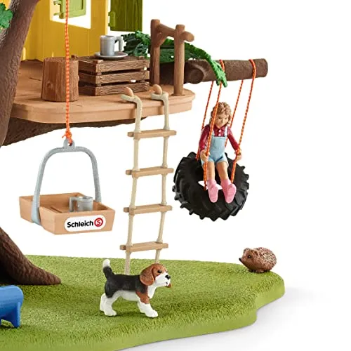 Schleich Farm World, Farm Animal Gifts for Kids, Adventure Tree House with Animal Figurines and Accessories 28-Piece Set, Ages 3 