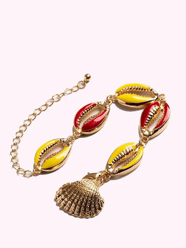 Shell Drop Oil Color Necklace Creative Geometric Conch Clavicle Chain