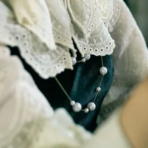 Shining satellite pearl necklace