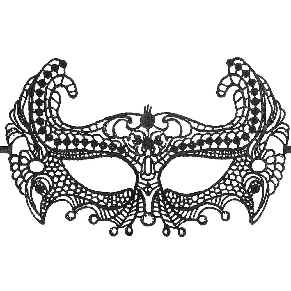 Shots Toys Black & White Lace Empress Eye-Mask