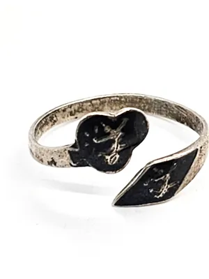 Siam Maleka goddess of lightning dancing sterling silver torsade vintage wrap ring