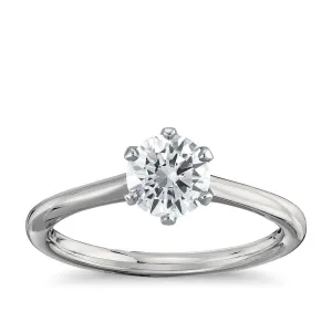 Simple 1 Carat Natural Earth Mined Diamond Ring Engagement