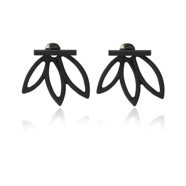 Simple Design Hollow Heart Simple Silver Drop Earrings