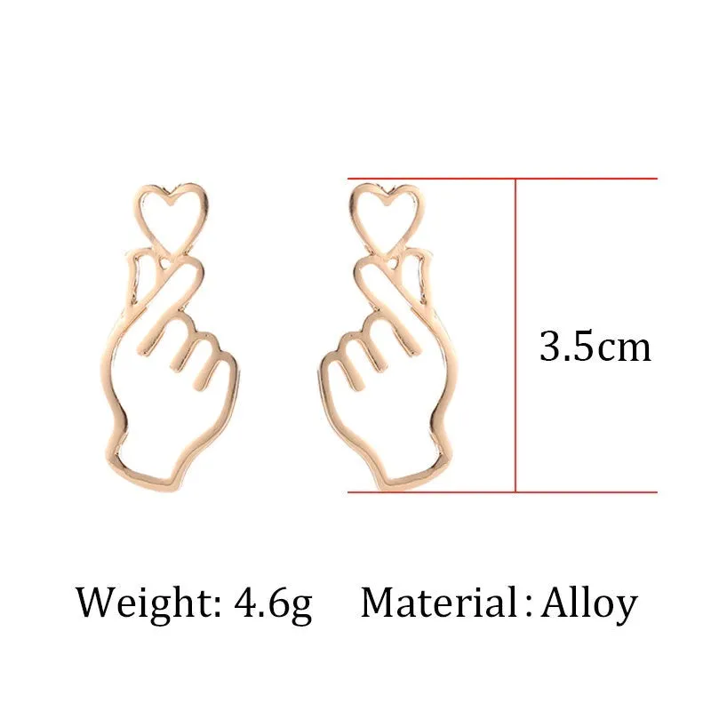 Simple Design Hollow Heart Simple Silver Drop Earrings
