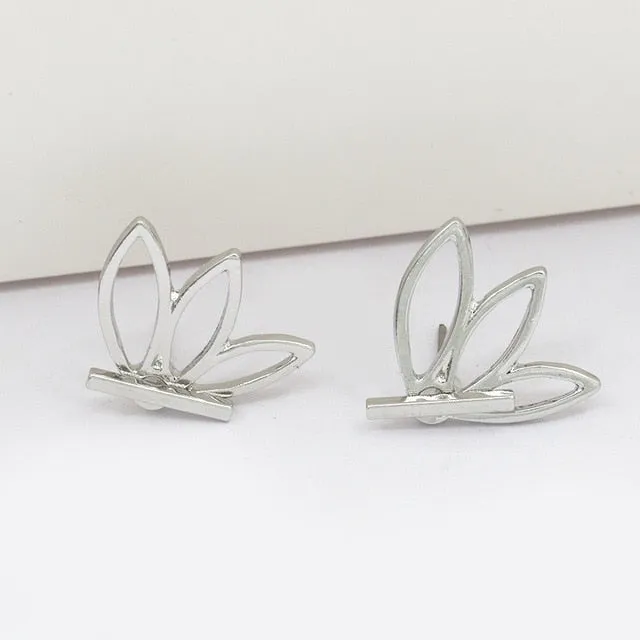 Simple Design Hollow Heart Simple Silver Drop Earrings