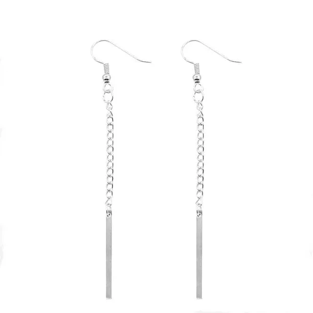 Simple Design Hollow Heart Simple Silver Drop Earrings