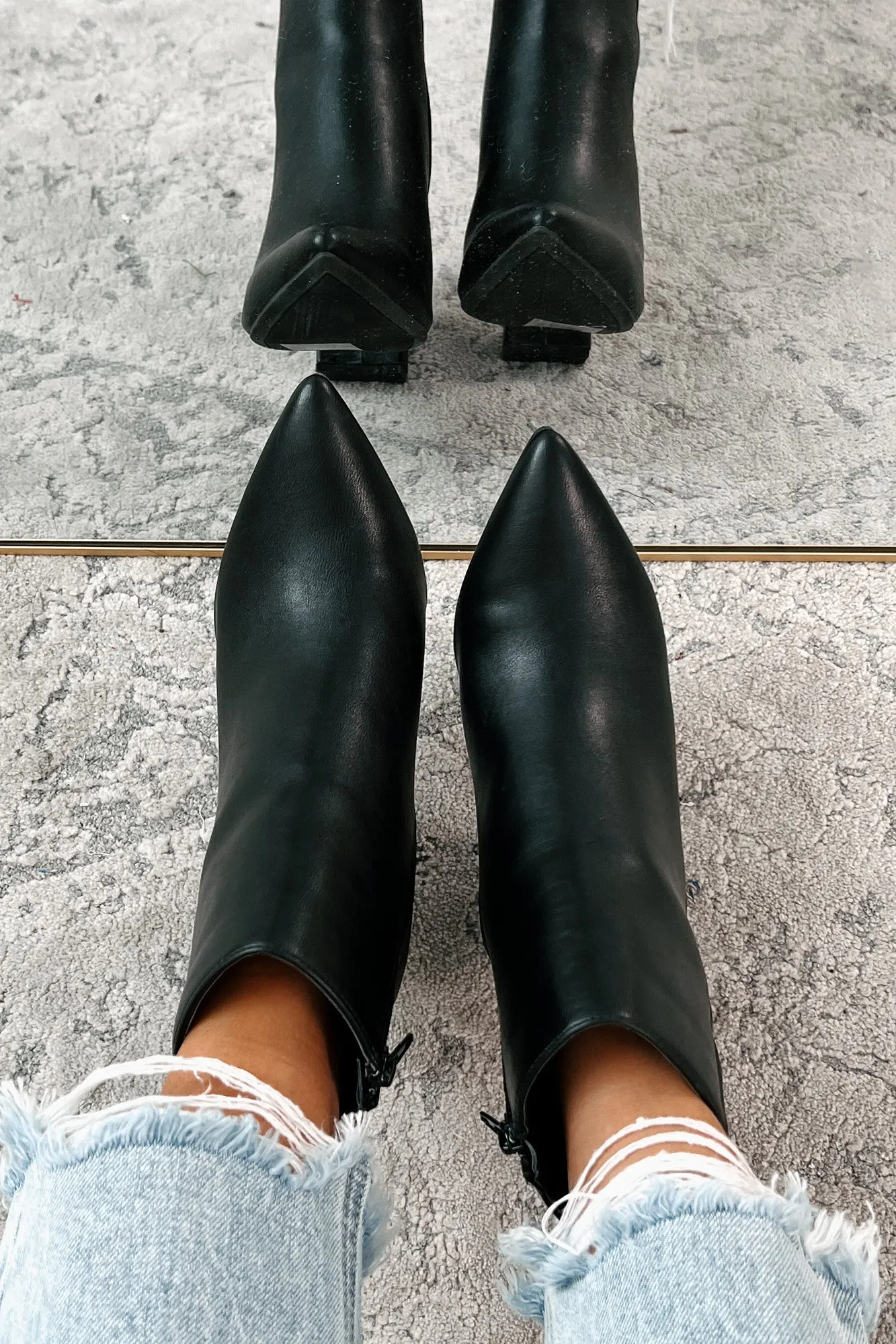 Simple Perfection Faux Leather Booties (Black PU)