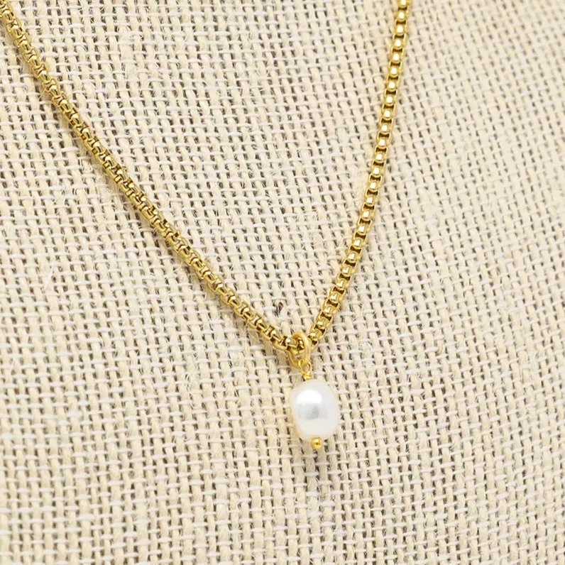 Single Pearl Chain Necklace