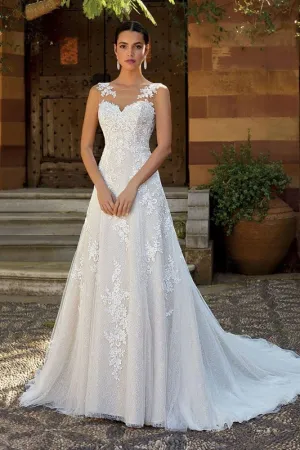 Size 12 Cosmobella 8074 Ivory/Natural Gown