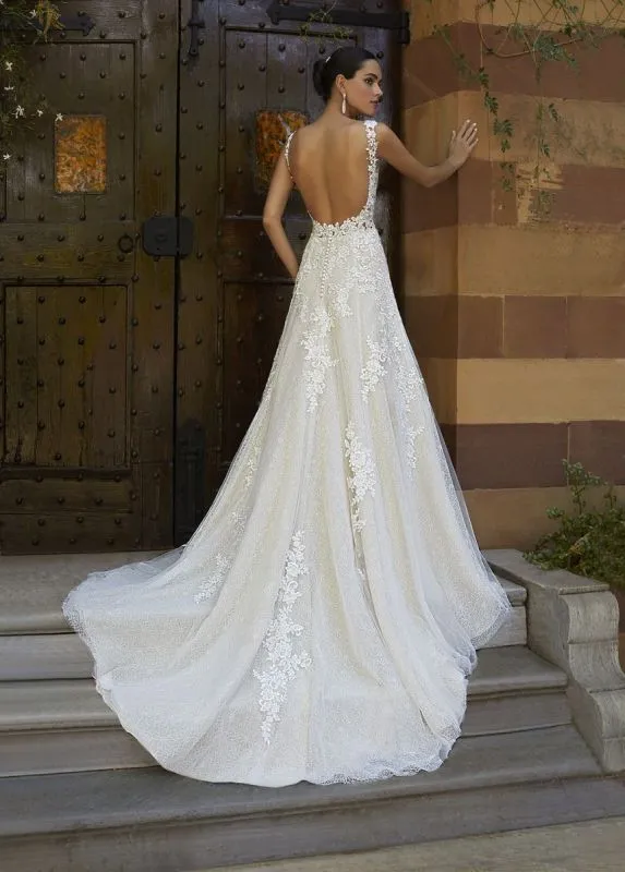 Size 12 Cosmobella 8074 Ivory/Natural Gown