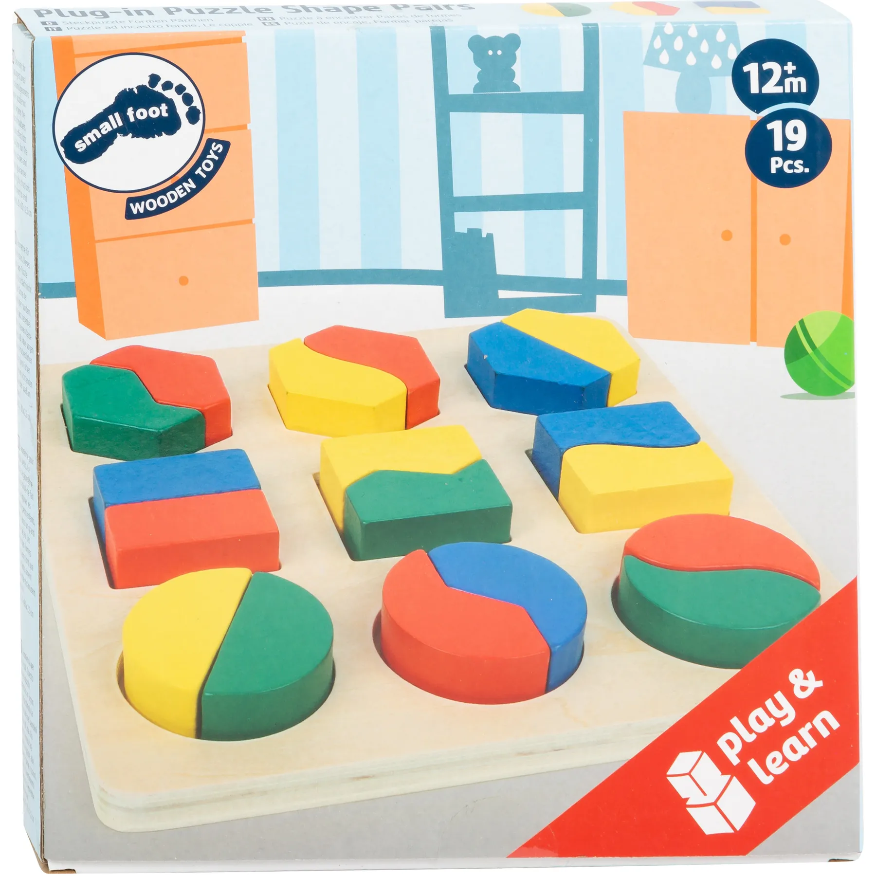 Small Foot Shapes Pairs Wooden Puzzle 12 Months 