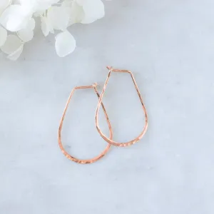 Small Horseshoe Hoop Earrings | 14K Rose Gold