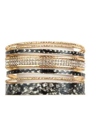 SNAKE SKIN PRINTED BANGLE SET