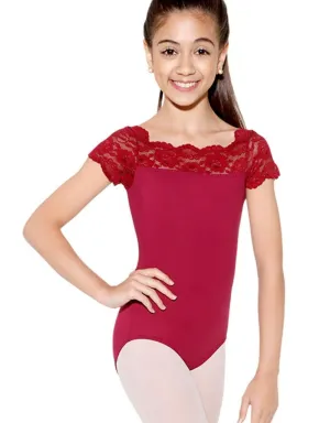 So Danca Burgundy Tilly Cap Sleeve Leotard